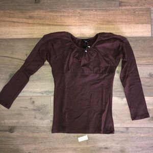 Girls Flowers by Zoe Long Sleeve Top Brown New